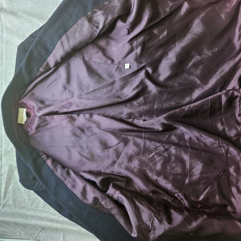 VTG Womens 100% Wool Blazer Size 12 Black Suit Jacket Made In USA 90s Grandpa - Picture 16 of 16